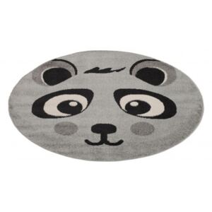 Kulatý dětský koberec HAPPY Medvídek šedý Rozměr: průměr 100 cm