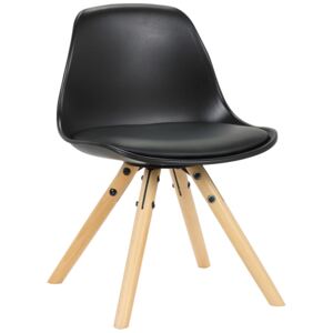 Dětská židle Nakoni ~ plast, dřevěné nohy natura Farba-Čierna