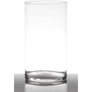 Skleněná váza Hakbijl Glass válec čirá 25x14cm