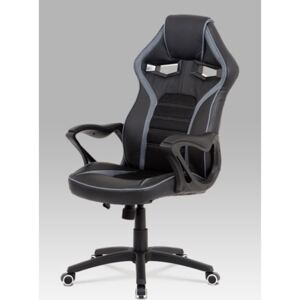 Autronic - Kancelářská židle, černá látka + MESH, šedá MESH, kříž plast černý, houpací mech - KA-G406 GREY