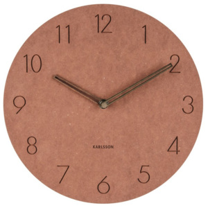 Hnědé nástěnné dřevěné hodiny Karlsson Dura, ⌀ 29 cm