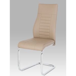 Autronic - Jídelní židle, koženka cappuccino / chrom - HC-955 CAP