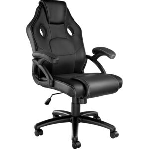 Tectake 403457 kancelářská židle ve sportovním stylu mike - černá