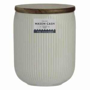 Dóza s dřevěným víkem Linear Collection, bílá, objem 500 ml Mason Cash (Barva - bílá)