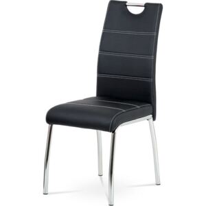 Autronic Jídelní židle HC-484 BK, černá ekokůže/chrom