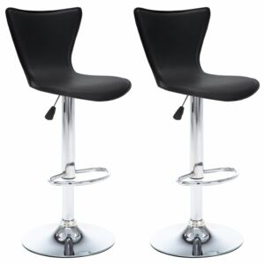 Otočné barové židle 2 ks z umělé kůže - černé | 40x47x105 cm