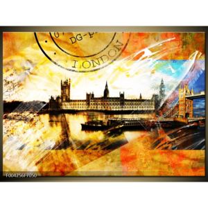 Moderní žlutý obraz Westminsterského paláce (F004256F7050)