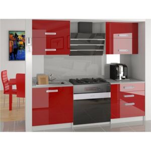 Moderní kuchyně Daisy červená lesklá 120 cm s LED osvětlením