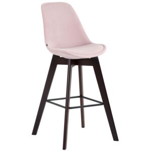 Barová židle Metz ~ samet, dřevěné nohy cappuccino Barva Ružová