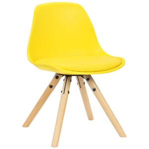Dětská židle Nakoni ~ plast, dřevěné nohy natura Barva Žlutá