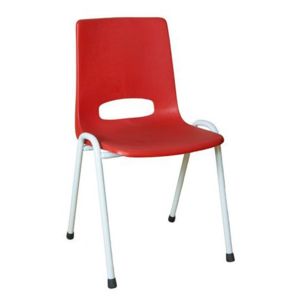 Plastová jídelní židle Pavlina Grey Light, červená