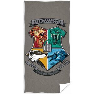 Carbotex • Plážová osuška Harry Potter - motiv Erb Lycea Hogwarts - 100% bavlna s gramáží 300 gr./m² - 70 x 140 cm