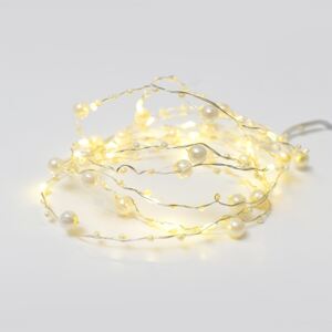 ACA Lighting LED dekorační girlanda - perly 20 LED, teplá bílá barva, 2x baterie AA, 200 cm, IP20