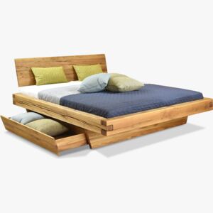 Dubová postel z hranolů, přírodní, Matus - 160 x 200 cm
