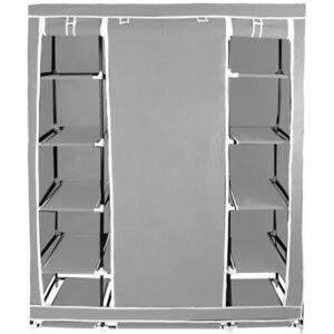 ISO Dvojitá skříň na oblečení 175 cm × 135 cm × 44 cm, šedá, 9756