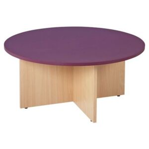 Kruhový konferenční stůl Manutan, 100 cm, dezén fialový