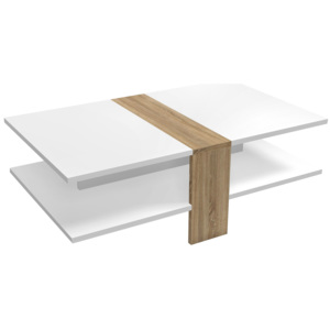 Interlab Konferenční stolek Arto 100x60 cm, Bílá / Dub Bardolino