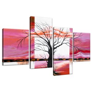 Obraz na plátně Pevný strom při západu slunce 120x70cm 3995A_4Z