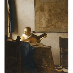 Obraz, Reprodukce - Woman with a Lute, c.1662-1663, Jan (1632-75) Vermeer