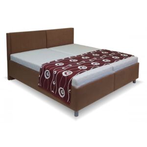 Zvýšená čalouněná postel Martina, s úložným prostorem , 160x200 cm, Vitalcom, Bílá ekokůže