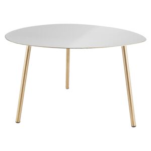 SELECT TIME Bílý konferenční stolek Voalo M, zlatá podnož
