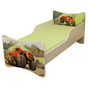Dětská postel se zábranou Auto - 180x90 cm
