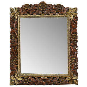 Zrcadlo v rámu z mangového dřeva, ručně vyřezané, 52x2x64cm