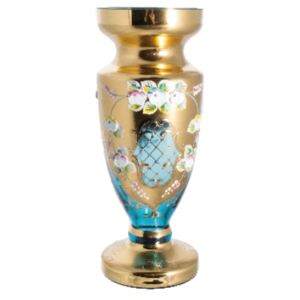 Váza, vysoký smalt II, barva azurová, výška 400 mm