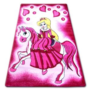 Dětský kusový koberec Princezna na koni růžový, Velikosti 140x190cm