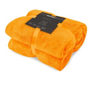 Oranžová deka z mikrovlákna DecoKing Mic, 160 x 210 cm