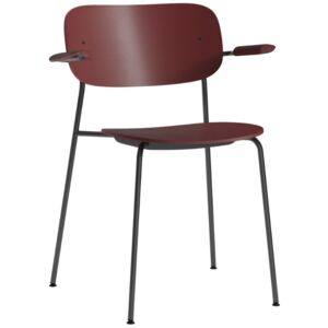 Vínově červená plastová jídelní židle MENU CO s područkami