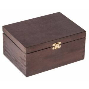 Krabička dřevěná 22x16x10,5 cm - temný bronz