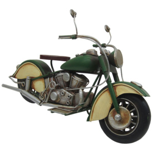 Kovový retro model zelený motocykl - 28*10*16 cm Clayre & Eef