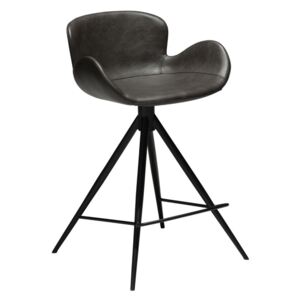 Tmavě šedá barová židle z eko kůže DAN–FORM Denmark Gaia, výška 87 cm