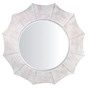 Nástěnné zrcadlo Ø68 cm bílé a měděné MYSOR