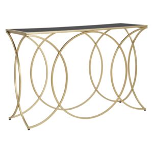 Konzolový stolek Mauro Ferretti Iramo 120x40x79 cm, zlatá/černá