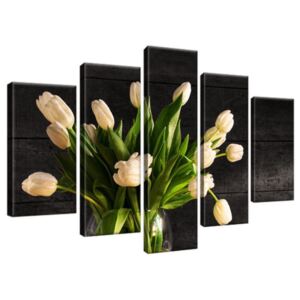 Obraz na plátně Krémové tulipány 100x63cm 1392A_5D