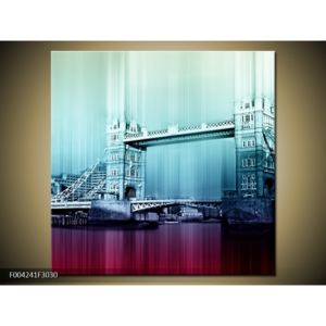 Moderní modrofialový obraz Tower Bridge (F004241F3030)