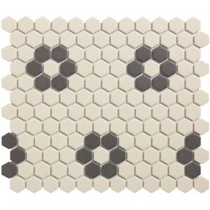 The Mosaic Factory Keramická mozaika bílá HEX 2 Kensington 4 hexagony 2,3x2,6 (26x30) cm - LOH-Kensington4