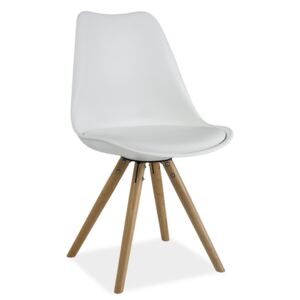 Jídelní židle s čalouněním v bílé ekokůži KN639