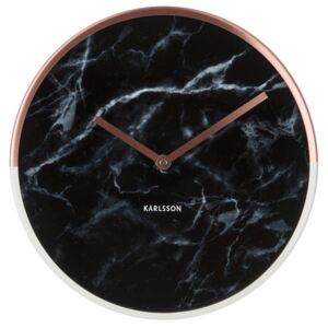 KARLSSON Nástěnné hodiny Marble Delight černé