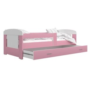 Dětská postel JAKUB Color, 80x160, včetně ÚP, bílý/růžový - VÝPRODEJ Č. 1204