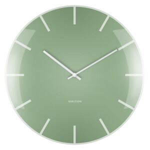 KARLSSON Nástěnné hodiny Glass Dome zelené 40 × 4cm