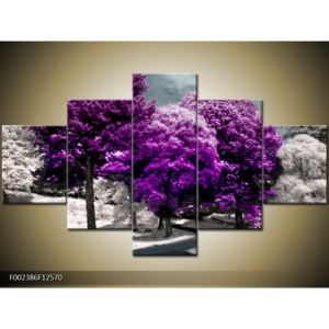 Obraz tří fialově zbarvených stromů (F002386F12570)
