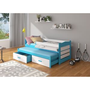 Dětská postel 80x200 cm Zeya se zábranou Modrá/bílá