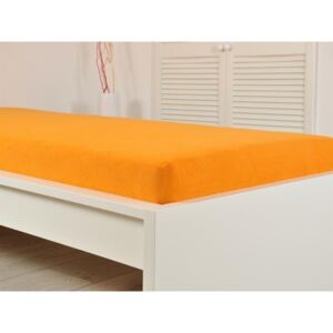Froté prostěradlo 90x200 oranžové (190g/m2)