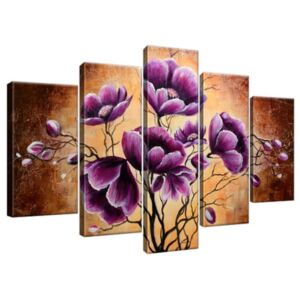 Obraz na plátně Rostoucí fialové květy 100x63cm 1506A_5D