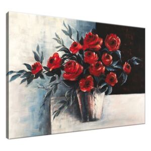 Ručně malovaný obraz Růže ve váze 100x70cm RM1614A_1Z