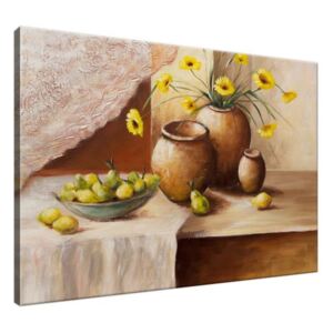 Ručně malovaný obraz Žluté květy ve váze 100x70cm RM1777A_1Z