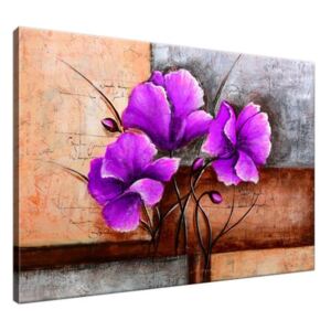 Ručně malovaný obraz Nádherný fialový Vlčí mák 100x70cm RM1498A_1Z